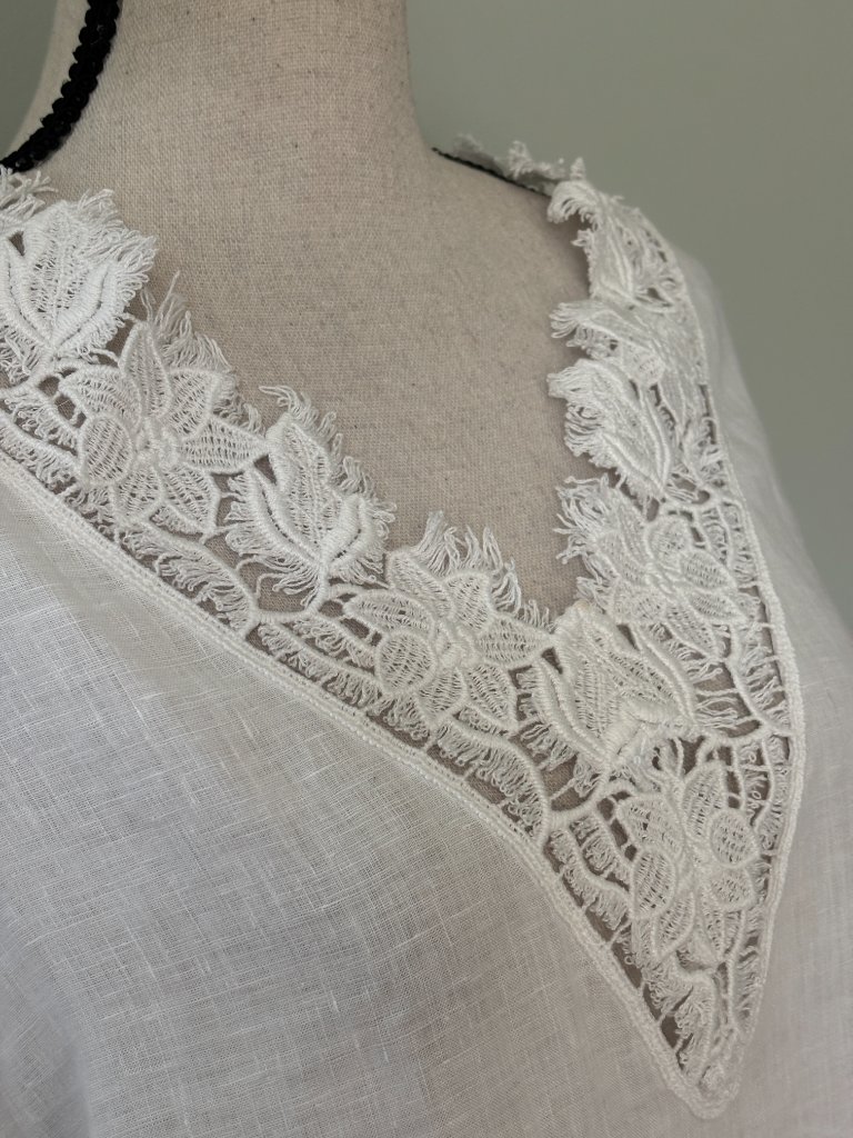 Gorsuch "Valentina" Linen Lace-Trim Tunic Size 8 Nwt — image 2 of 7